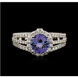 14KT White Gold 1.56ct Tanzanite and Diamond Ring