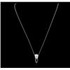 Image 1 : 14KT White Gold 2.12ct Green Tourmaline and Diamond Pendant With Chain