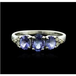 14KT White Gold 1.33ctw Tanzanite and Diamond Ring