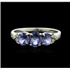 Image 1 : 14KT White Gold 1.33ctw Tanzanite and Diamond Ring