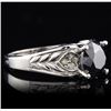 Image 2 : 14KT White Gold 3.28ct Black Diamond Ring