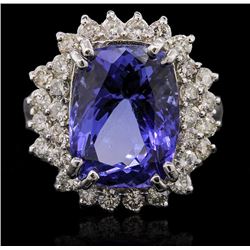 14KT White Gold 7.79ct Tanzanite and Diamond Ring