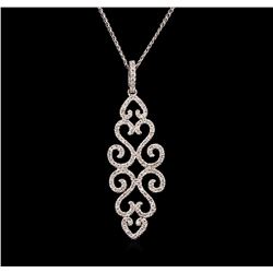 0.66ctw Diamond Pendant With Chain - 14KT White Gold