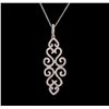 Image 1 : 0.66ctw Diamond Pendant With Chain - 14KT White Gold