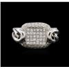 Image 1 : 14KT White Gold 0.93ctw Diamond Ring