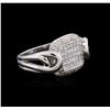 Image 2 : 14KT White Gold 0.93ctw Diamond Ring