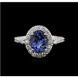 14KT White Gold 2.20ct Tanzanite and Diamond Ring