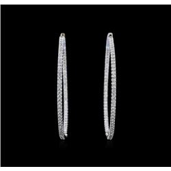 4.47ctw Diamond Hoop Earrings - 14KT White Gold