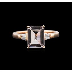 14KT Rose Gold 1.86ct Morganite and Diamond Ring