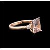 Image 2 : 14KT Rose Gold 1.86ct Morganite and Diamond Ring