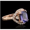 Image 2 : 14KT Rose Gold 2.95ct Tanzanite and Diamond Ring