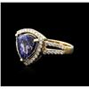 Image 2 : 14KT Yellow Gold 5.03ct Tanzanite and Diamond Ring