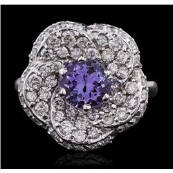 14KT White Gold 1.76ct Tanzanite and Diamond Ring