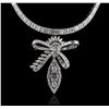 Image 1 : Platinum 38.64ctw Diamond Pendant With Chain