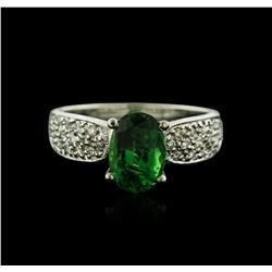 14KT White Gold 2.50ct Tsavorite and Diamond Ring