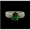 Image 1 : 14KT White Gold 2.50ct Tsavorite and Diamond Ring