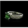 Image 2 : 14KT White Gold 2.50ct Tsavorite and Diamond Ring