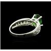 Image 3 : 14KT White Gold 2.50ct Tsavorite and Diamond Ring