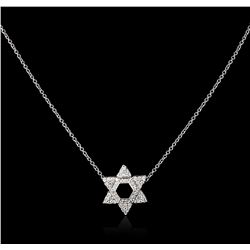 14KT White Gold 0.60ctw Diamond Star Pendant With Chain