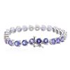 Image 2 : 14KT White Gold 14.60ctw Tanzanite and Diamond Bracelet