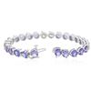 Image 3 : 14KT White Gold 14.60ctw Tanzanite and Diamond Bracelet