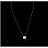 Image 1 : 14KT White Gold Pearl and Diamond Pendant With Chain