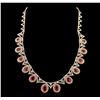 Image 2 : 14KT Yellow Gold 16.12ctw Ruby and Diamond Necklace