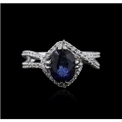 18KT White Gold 2.08ct Sapphire and Diamond Ring