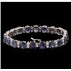 Image 2 : 30.87ctw Blue Sapphire and Diamond Bracelet - 14KT White Gold