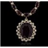 Image 1 : 14KT Yellow Gold 44.70ctw Ruby and Diamond Necklace