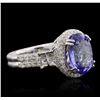 Image 2 : 14KT White Gold 4.24ct Tanzanite and Diamond Ring