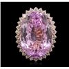 Image 1 : 14KT Rose Gold 45.02ct GIA Certified Kunzite and Diamond Ring
