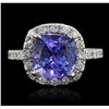 Image 1 : 14KT White Gold 4.08ct Tanzanite and Diamond Ring