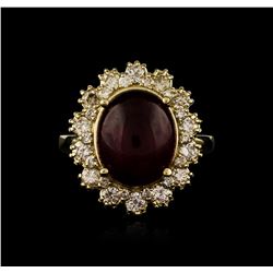 14KT Yellow Gold 7.61ct Ruby and Diamond Ring