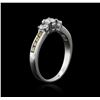 Image 3 : 14KT White Gold 0.74ctw Diamond Ring