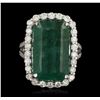 Image 1 : 14KT White Gold 10.31ct Emerald and Diamond Ring