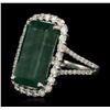 Image 2 : 14KT White Gold 10.31ct Emerald and Diamond Ring