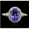 Image 1 : 14KT White Gold 2.18ct Tanzanite and Diamond Ring