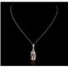Image 1 : 14KT White Gold 7.65ct Morganite and Diamond Pendant With Chain