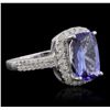Image 2 : 14KT White Gold 2.82ct Tanzanite and Diamond Ring