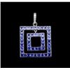 Image 1 : 5.00ctw Sapphire and Diamond Pendant - 14KT White Gold