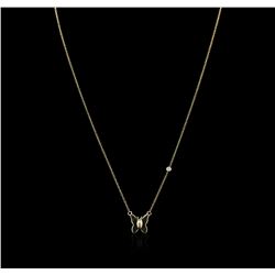 14KT Yellow Gold 0.03ct Diamond Butterfly Necklace