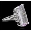 Image 2 : 14KT White Gold 13.30ct Kunzite and Diamond Ring