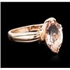 Image 2 : 14KT Rose Gold 3.00ct Morganite Solitaire Ring