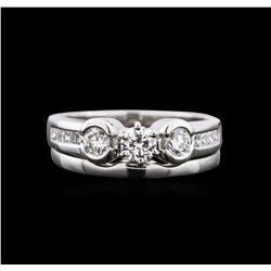 0.93ctw Diamond Ring and Guard - Platinum