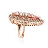 Image 3 : 14KT Rose Gold GIA Certified 29.95ct Morganite and Diamond Ring