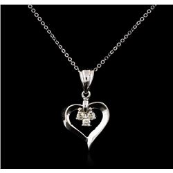 14KT White Gold 0.25ctw Diamond Pendant With Chain