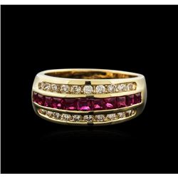 14KT Yellow Gold 1.00ctw Ruby and Diamond Ring