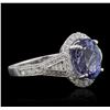 Image 2 : 14KT White Gold 3.03ct Tanzanite and Diamond Ring