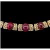 Image 2 : 18KT Yellow Gold 47.33ctw Ruby and Diamond Suite
